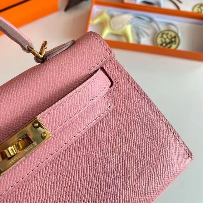 Hermes Kelly 19cm Shoulder Bags Epsom Leather KL19 Gold hardware pink