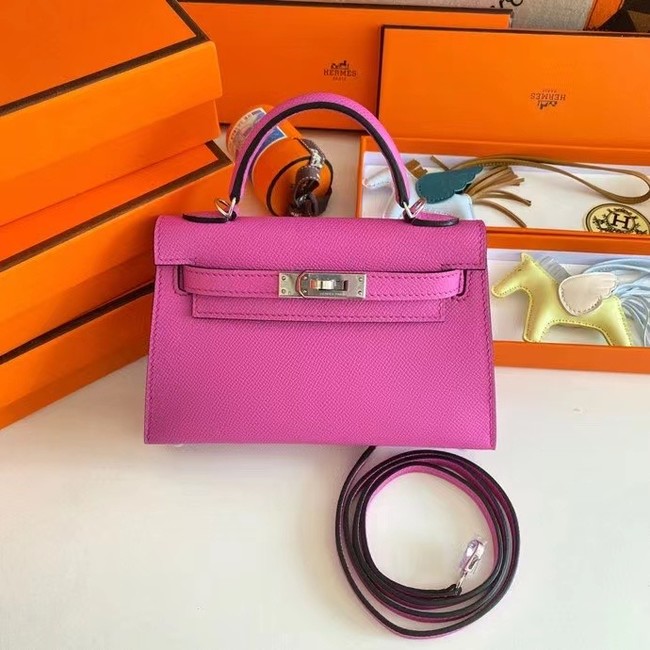 Hermes Kelly 19cm Shoulder Bags Epsom Leather KL19 Silver hardware Lavender