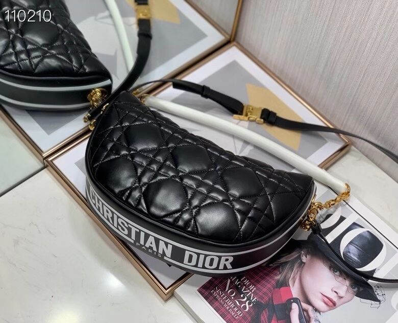 DIOR Shoulder Bag Cannage Lambskin C0616 black