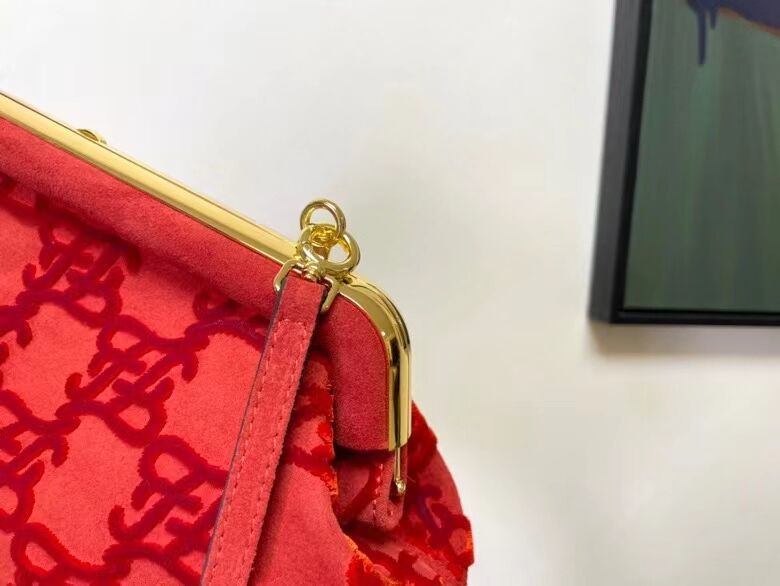 FENDI FIRST small suede bag 8BP129A red