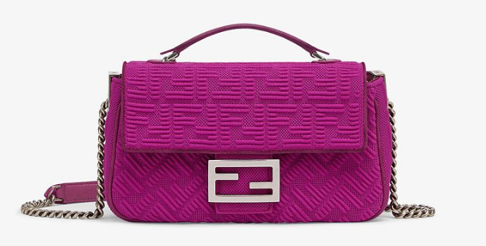 FENDI MIDI BAGUETTE CHAIN FF fabric bag 8BR793 Purple