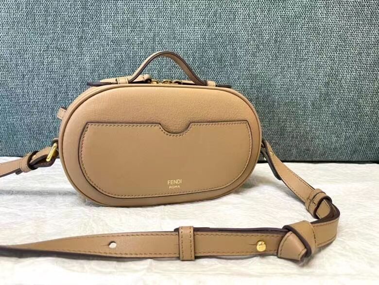 FENDI MINI CAMERA CASE leather and suede mini-bag 8BS058AH Beige