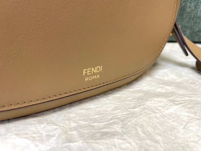 FENDI MINI CAMERA CASE leather and suede mini-bag 8BS058AH Beige