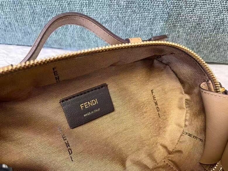 FENDI MINI CAMERA CASE leather and suede mini-bag 8BS058AH Beige