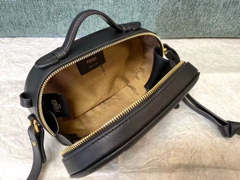 FENDI MINI CAMERA CASE leather and suede mini-bag 8BS058AH black