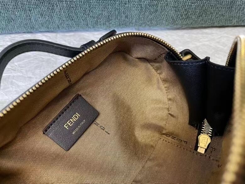 FENDI MINI CAMERA CASE leather and suede mini-bag 8BS058AH black