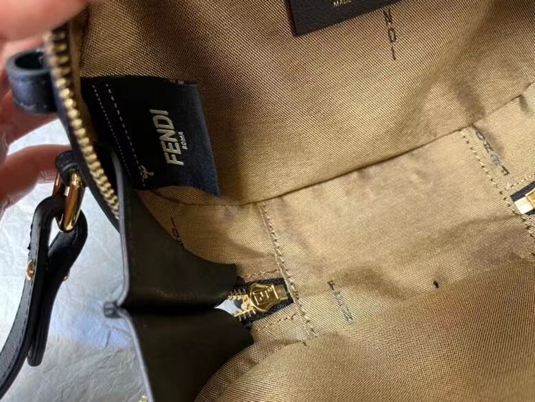 FENDI MINI CAMERA CASE leather and suede mini-bag 8BS058AH black