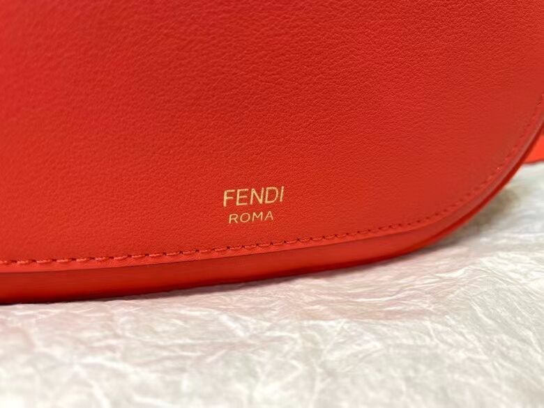 FENDI MINI CAMERA CASE leather and suede mini-bag 8BS058AH red