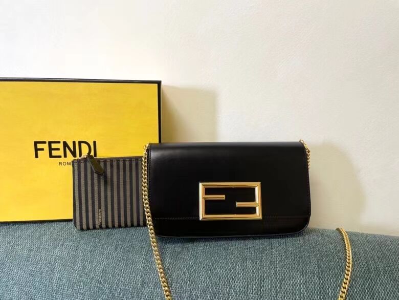 FENDI WALLET ON CHAIN WITH POUCHES leather mini-bag 8BS032 black