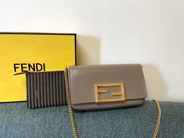 FENDI WALLET ON CHAIN WITH POUCHES leather mini-bag 8BS032 gray