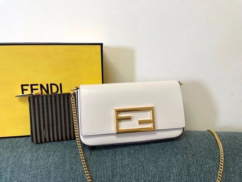 FENDI WALLET ON CHAIN WITH POUCHES leather mini-bag 8BS032 white