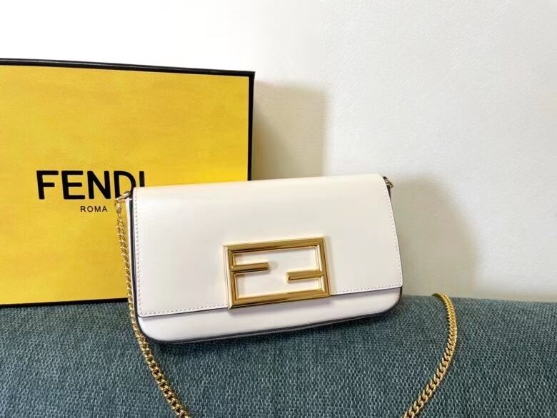 FENDI WALLET ON CHAIN WITH POUCHES leather mini-bag 8BS032 white