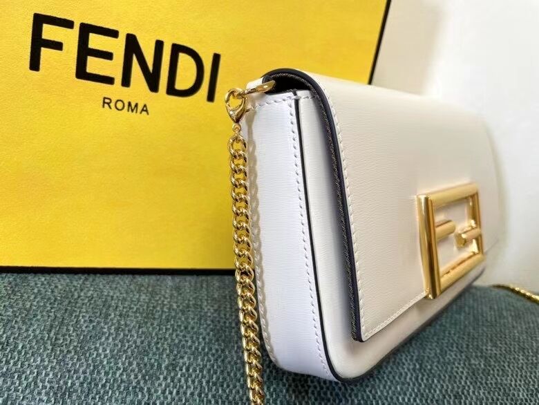 FENDI WALLET ON CHAIN WITH POUCHES leather mini-bag 8BS032 white