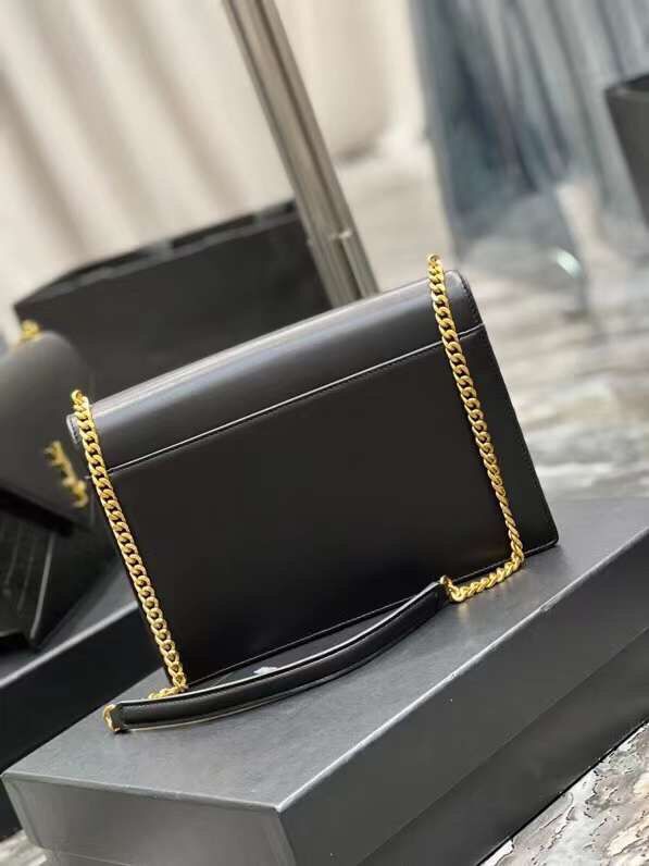 YSL GABY CHAIN BAG IN VINTAGE LAMBSKIN 668864 black