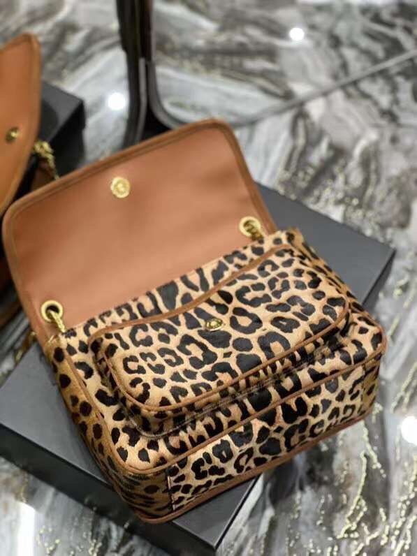 YSL NIKI MEDIUM IN Leopard hair Y533158 BROWN