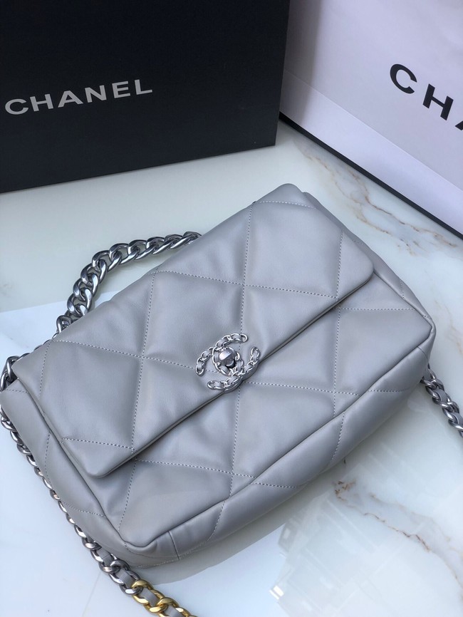 CHANEL Lambskin 19 Flap Bag AS1160N gray