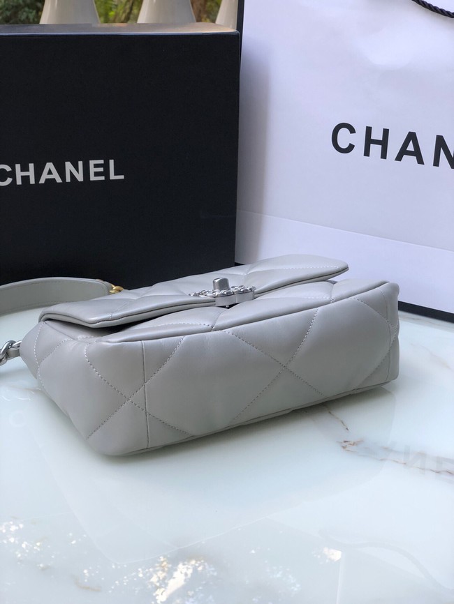 CHANEL Lambskin 19 Flap Bag AS1160S gray