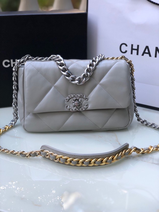 CHANEL Lambskin 19 Flap Bag AS1160S gray