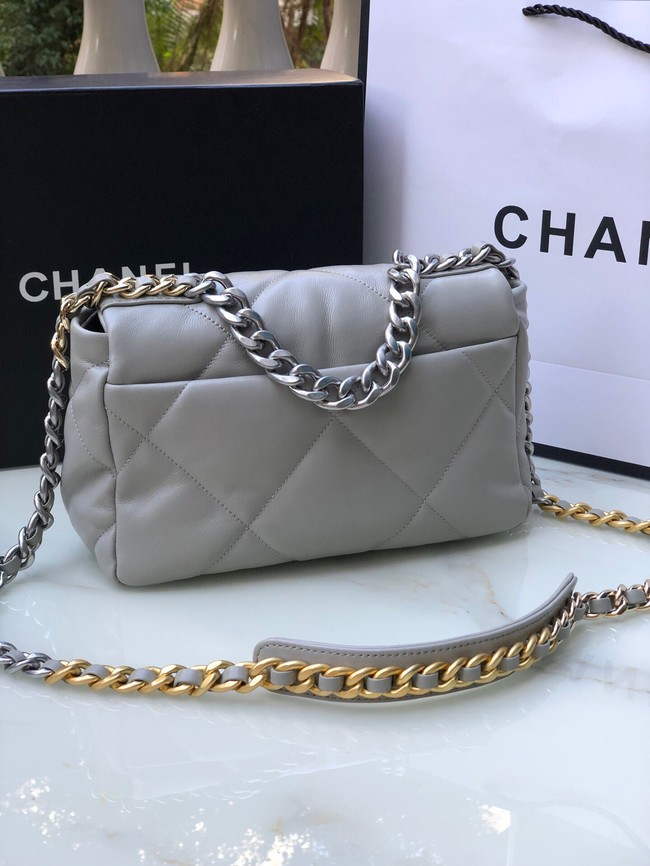 CHANEL Lambskin 19 Flap Bag AS1160S gray