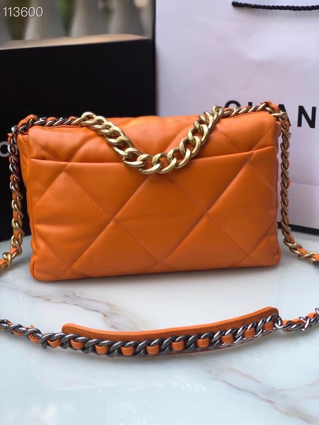 CHANEL Lambskin 19 Flap Bag AS1161 orange