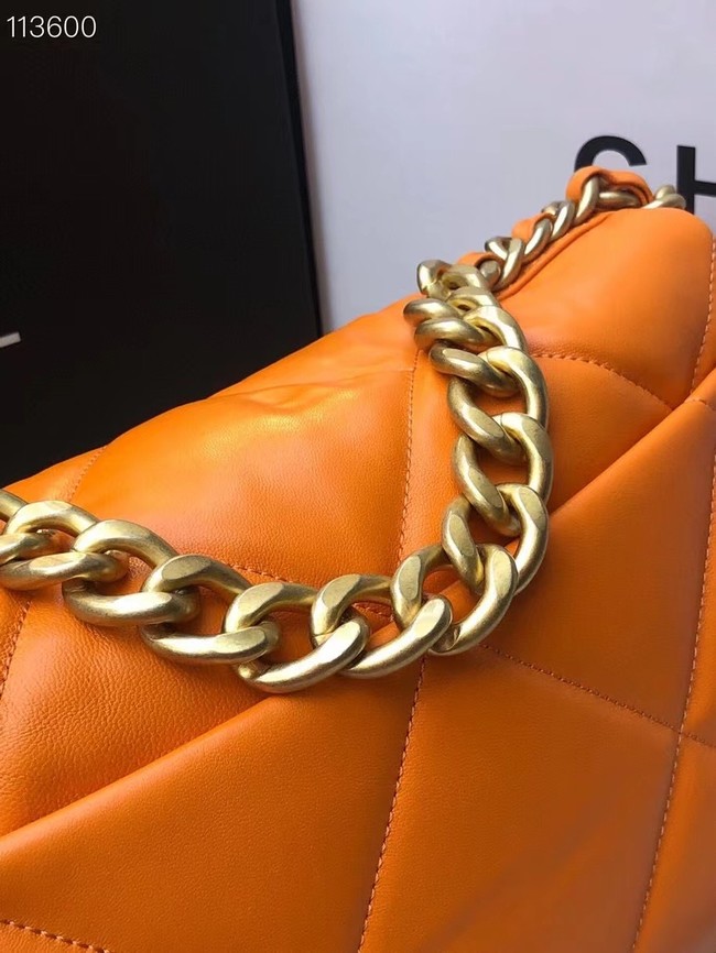 CHANEL Lambskin 19 Flap Bag AS1161 orange