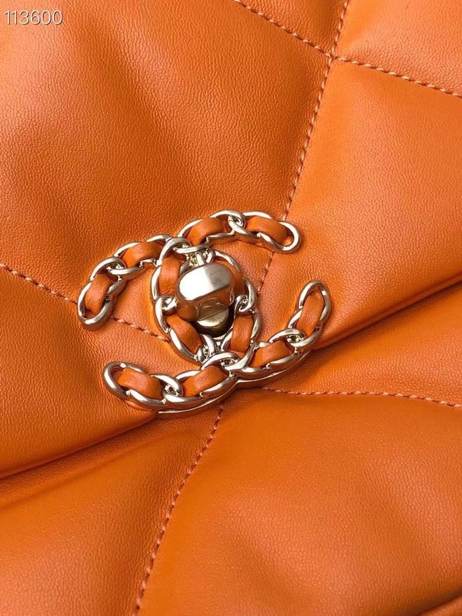 CHANEL Lambskin 19 Flap Bag AS1161 orange