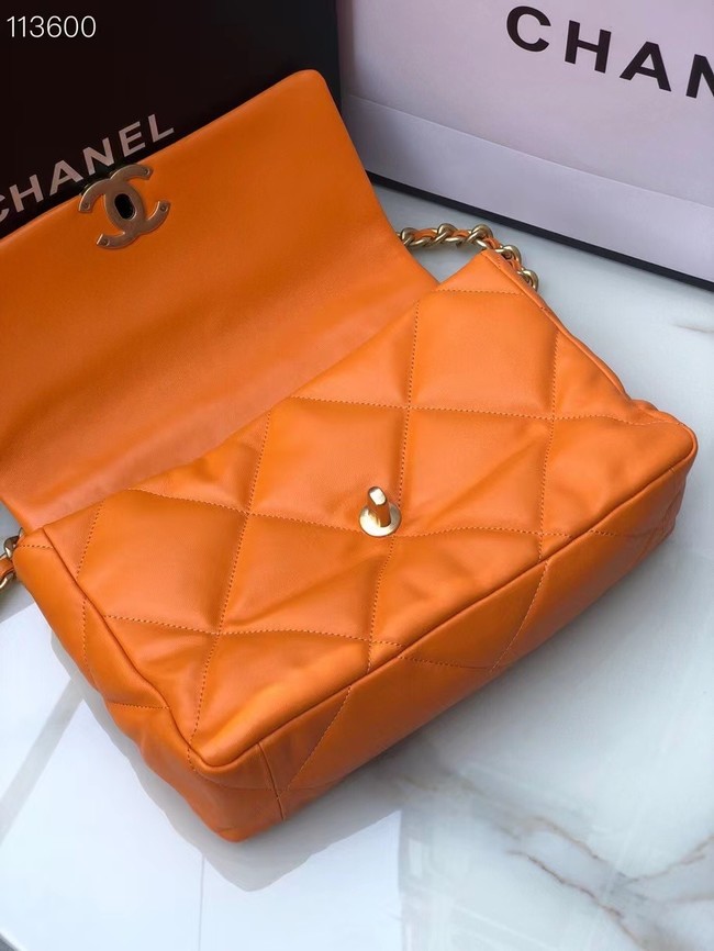 CHANEL Lambskin 19 Flap Bag AS1161 orange