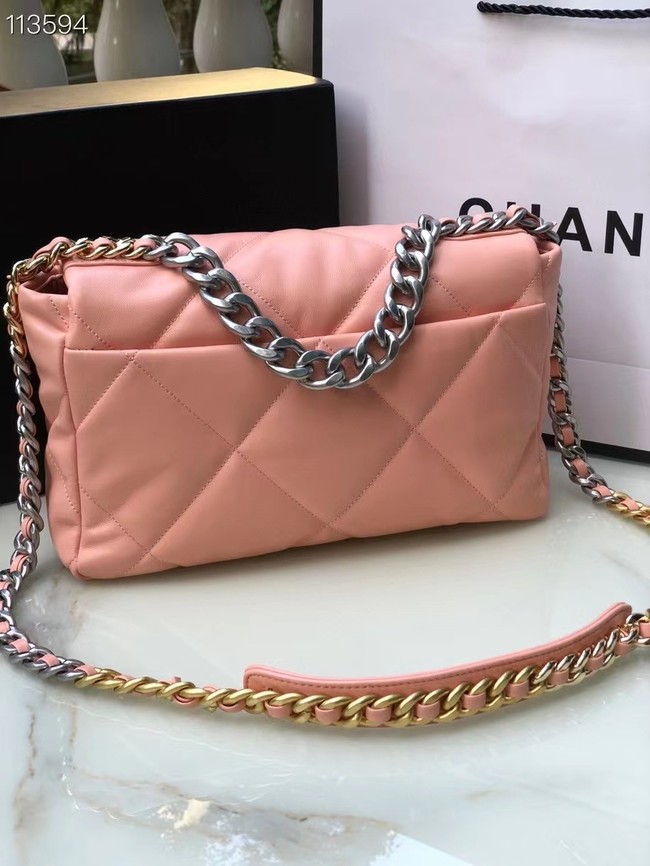 CHANEL Lambskin 19 Flap Bag AS1160 AS1161 light pink