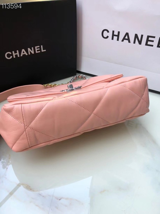 CHANEL Lambskin 19 Flap Bag AS1160 AS1161 light pink