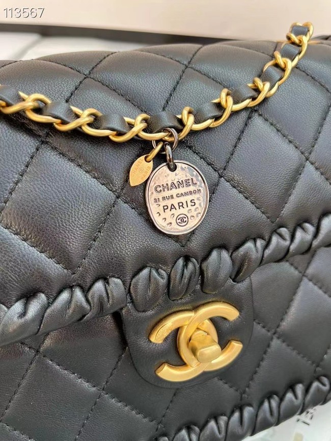 Chanel Classic Flap Shoulder Bag Original Sheepskin leather AS6075 black