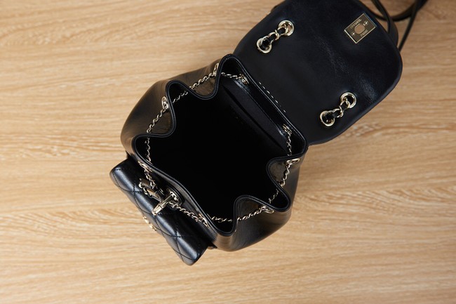 Chanel Backpack Sheepskin Original Leather AS2908 black