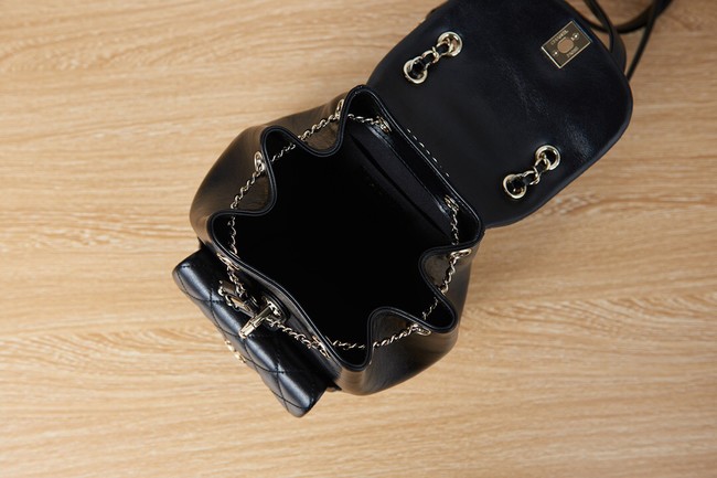 Chanel Backpack Sheepskin Original Leather AS2908 black