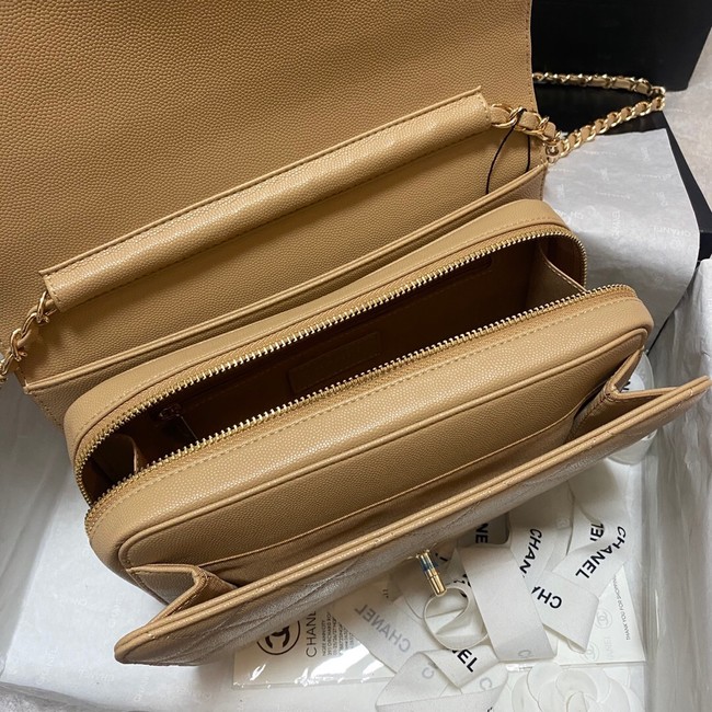 Chanel Flap Shoulder Bag Grained Calfskin AS3002 apricot