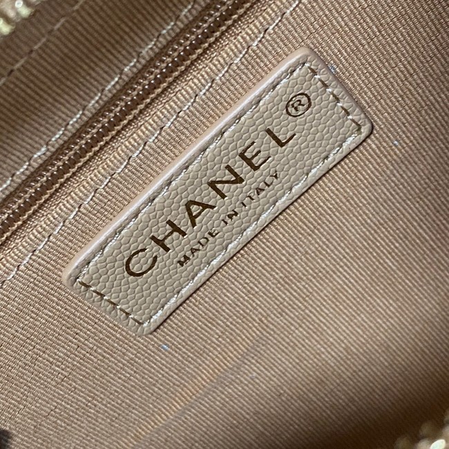 Chanel Flap Shoulder Bag Grained Calfskin AS3002 apricot