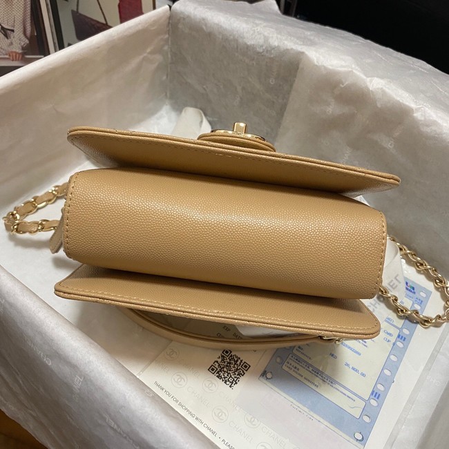 Chanel Flap Shoulder Bag Grained Calfskin AS3002 apricot