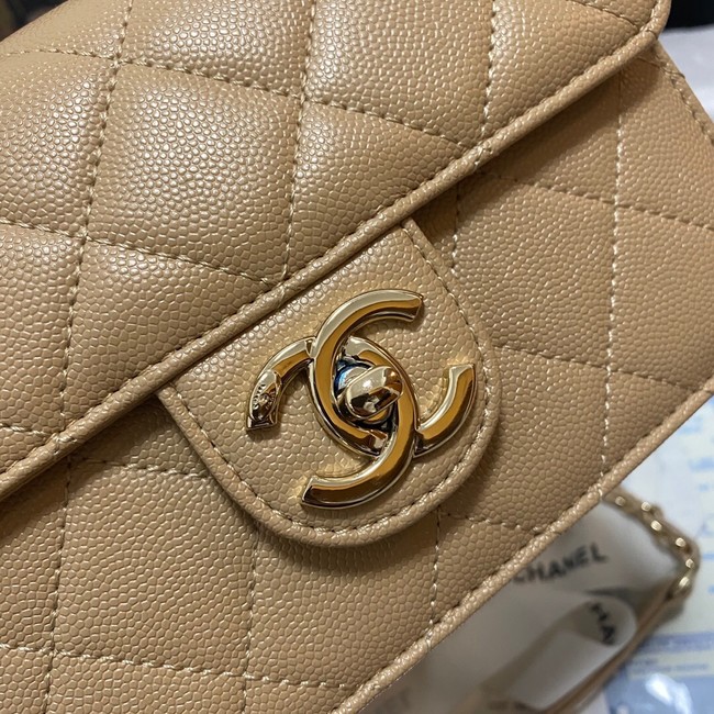 Chanel Flap Shoulder Bag Grained Calfskin AS3002 apricot