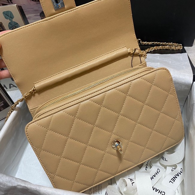 Chanel Flap Shoulder Bag Grained Calfskin AS3002 apricot