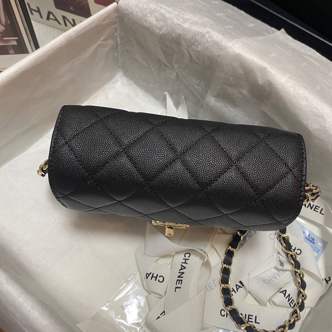 Chanel Flap Shoulder Bag Grained Calfskin AS3002 black