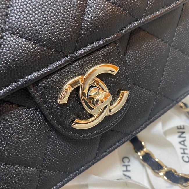 Chanel Flap Shoulder Bag Grained Calfskin AS3002 black