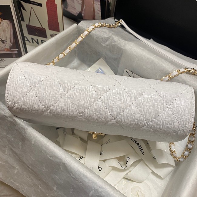 Chanel Flap Shoulder Bag Grained Calfskin AS3003 white