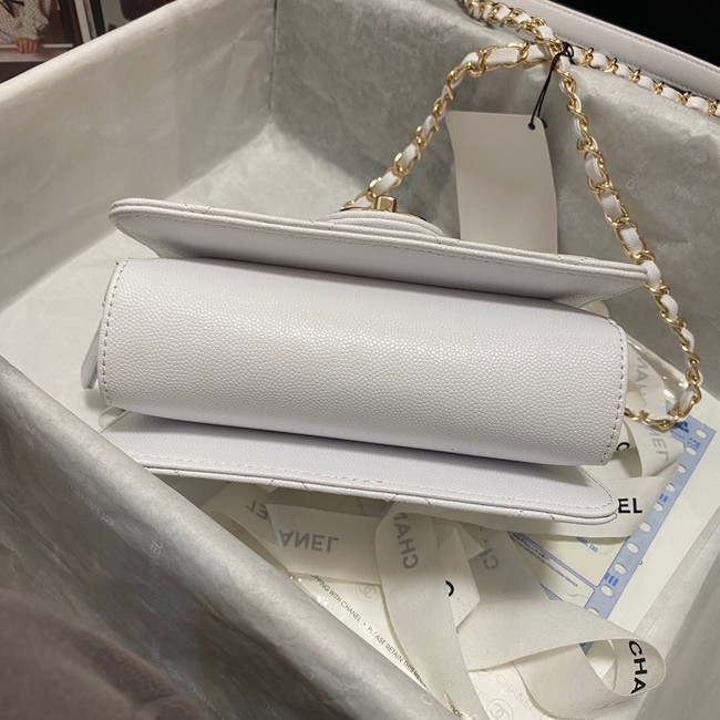 Chanel Flap Shoulder Bag Grained Calfskin AS3002 white