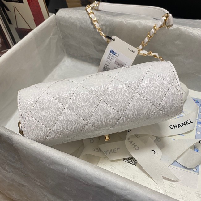 Chanel Flap Shoulder Bag Grained Calfskin AS3002 white