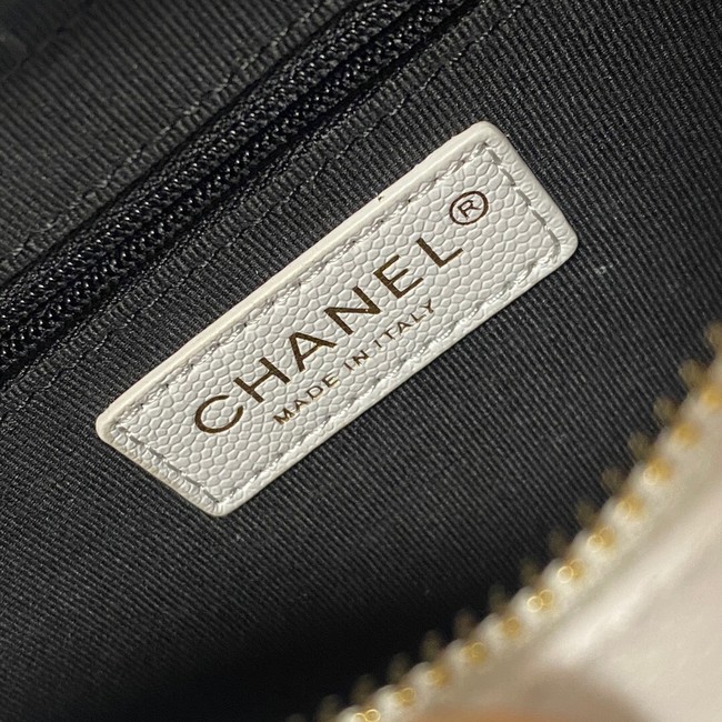 Chanel Flap Shoulder Bag Grained Calfskin AS3002 white