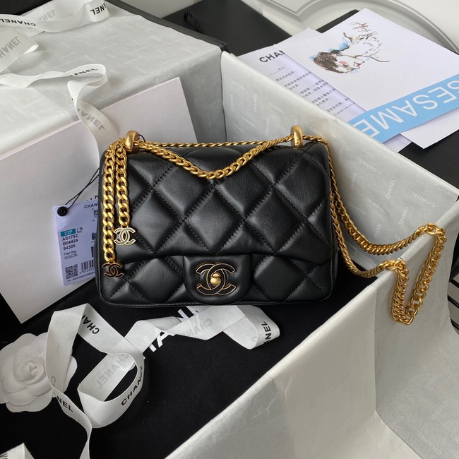 Chanel SMALL Lambskin FLAP BAG AS1792 black