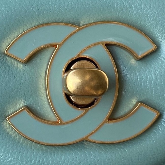 Chanel SMALL Lambskin FLAP BAG AS1792 light blue