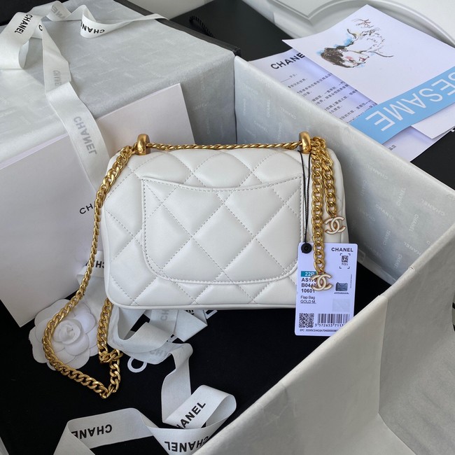 Chanel SMALL Lambskin FLAP BAG AS1792 white