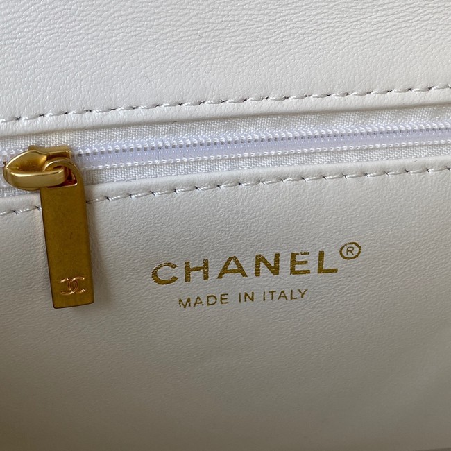 Chanel SMALL Lambskin FLAP BAG AS1792 white
