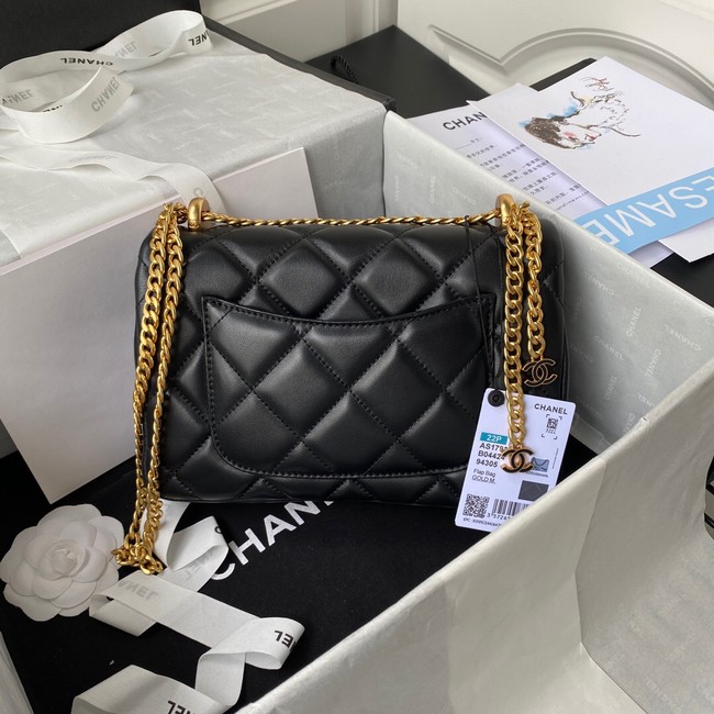 Chanel SMALL Lambskin FLAP BAG AS1793 BLACK