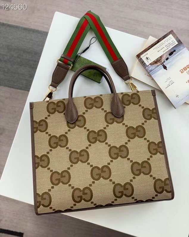 Gucci Tote bag with jumbo GG 678839 brown