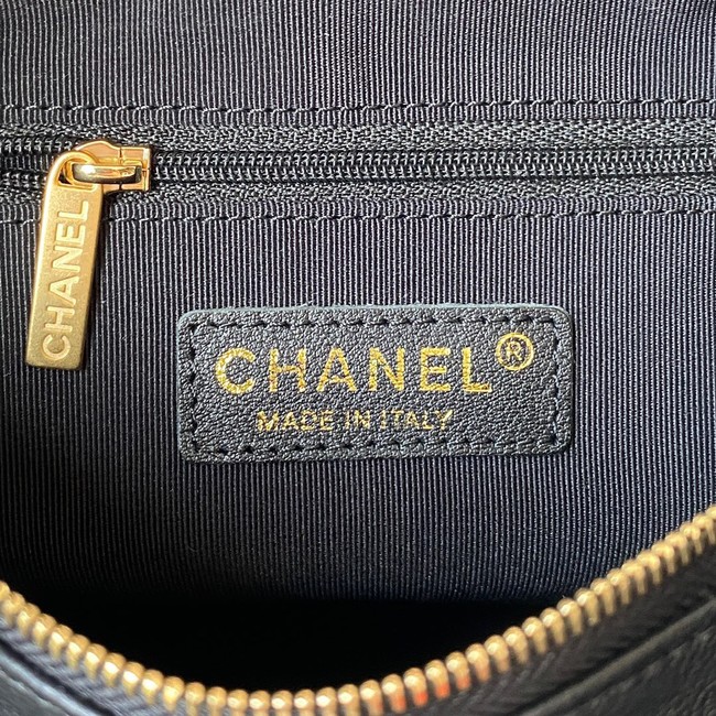 Chanel Grained Calfskin AS2910 Gold-Tone Metal black